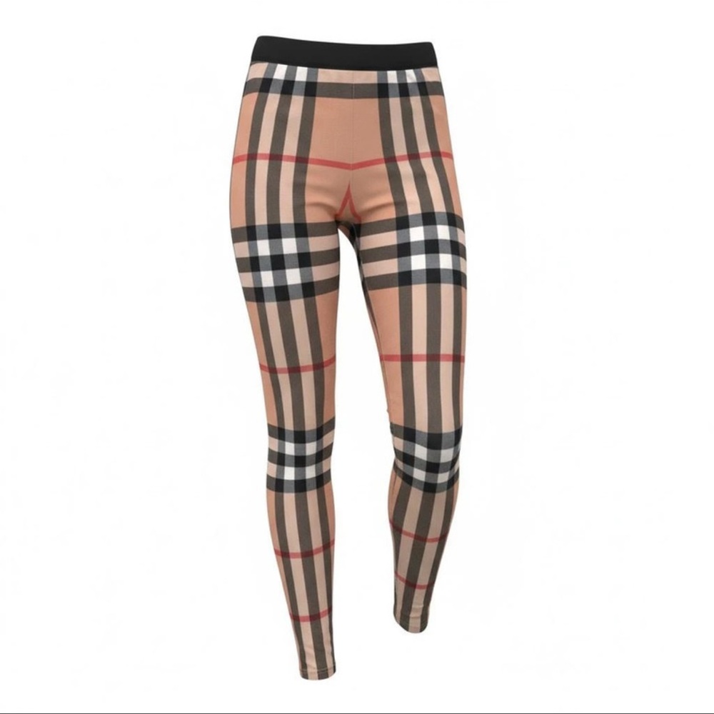 Burberry kids Beige and Black Checkered Pants